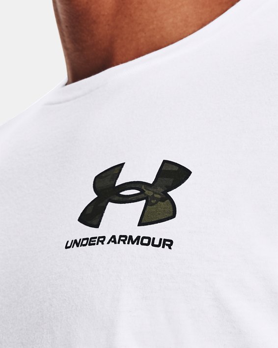 Men's UA ABC Camo Fill Wordmark Short Sleeve, White, pdpMainDesktop image number 5